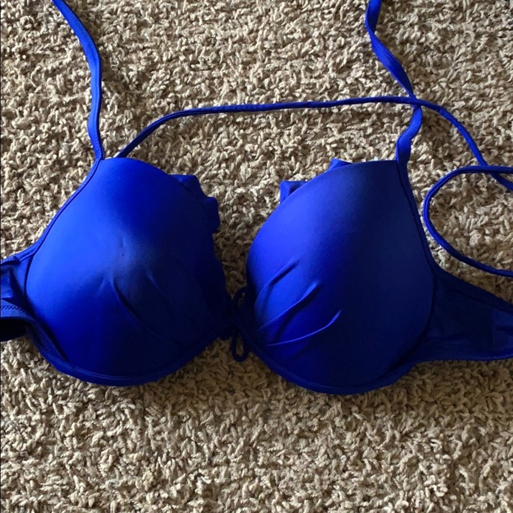 Blue bikini top. Victoria secret. Fits a 34DD cup